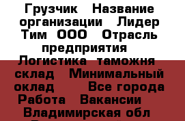 Грузчик › Название организации ­ Лидер Тим, ООО › Отрасль предприятия ­ Логистика, таможня, склад › Минимальный оклад ­ 1 - Все города Работа » Вакансии   . Владимирская обл.,Вязниковский р-н